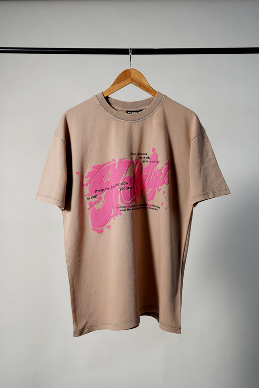 "Katalyst" Oversized Stone Washed - Hazel T-Shirt