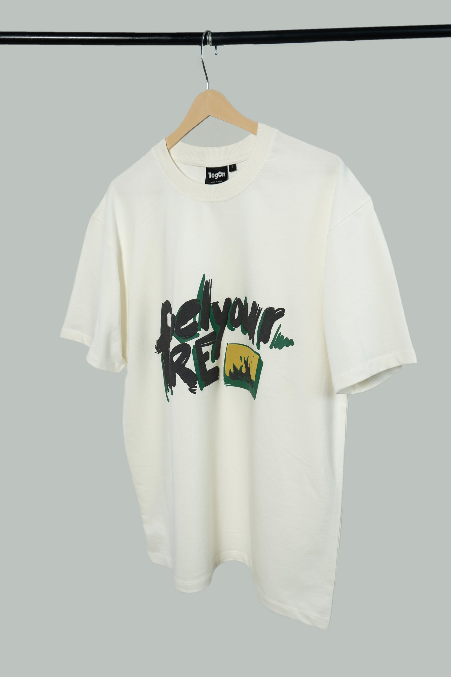 "Fuel Your Fire" Oversized Off-White T-Shirt