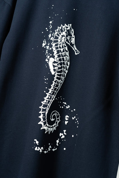 "Seahorse" Oversized Navy Blue T-Shirt