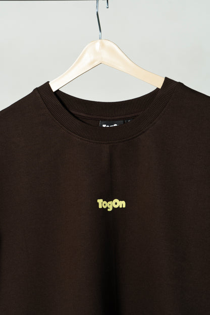 "Venus Flytrap" Oversized Dark Brown T-Shirt