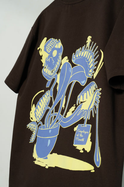 "Venus Flytrap" Oversized Dark Brown T-Shirt