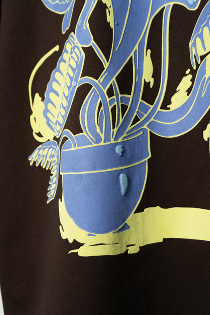 "Venus Flytrap" Oversized Dark Brown T-Shirt